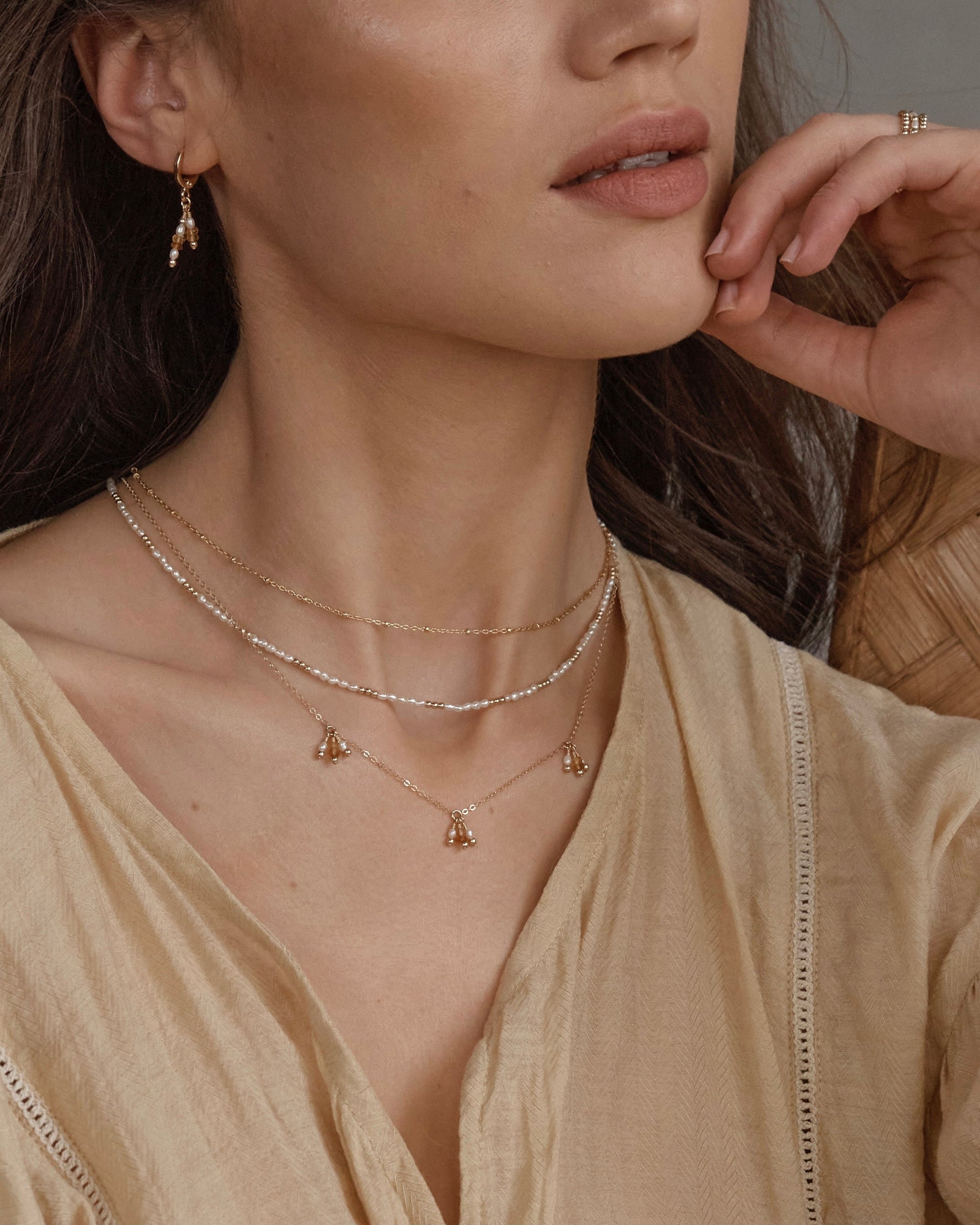 Joya Necklace Citrine & Pearl