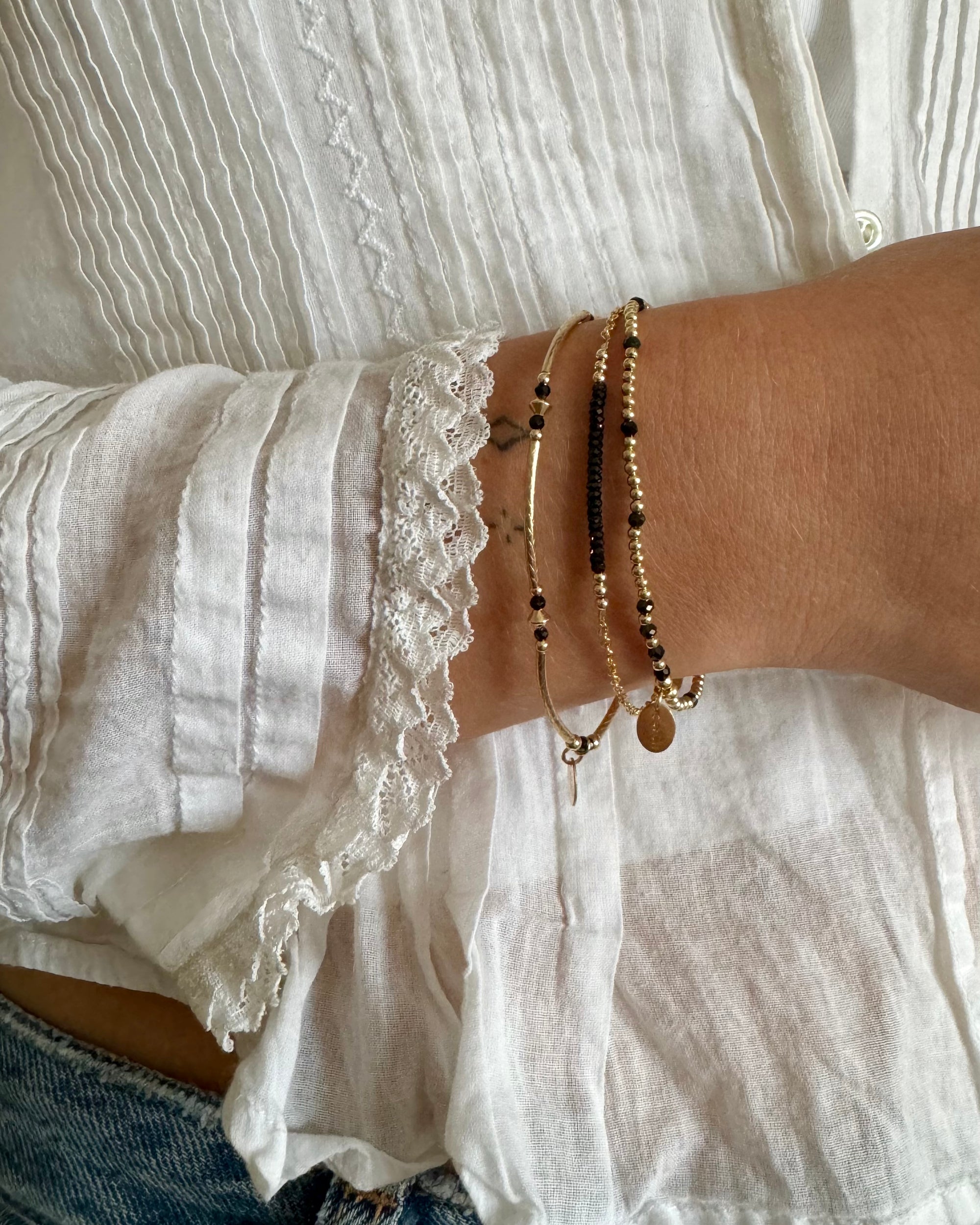 Indie Bracelet Black Spinel