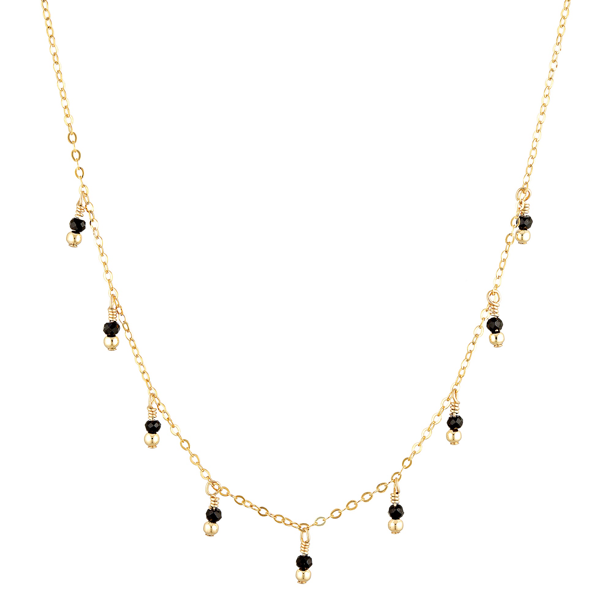 Rain Necklace Black Spinel