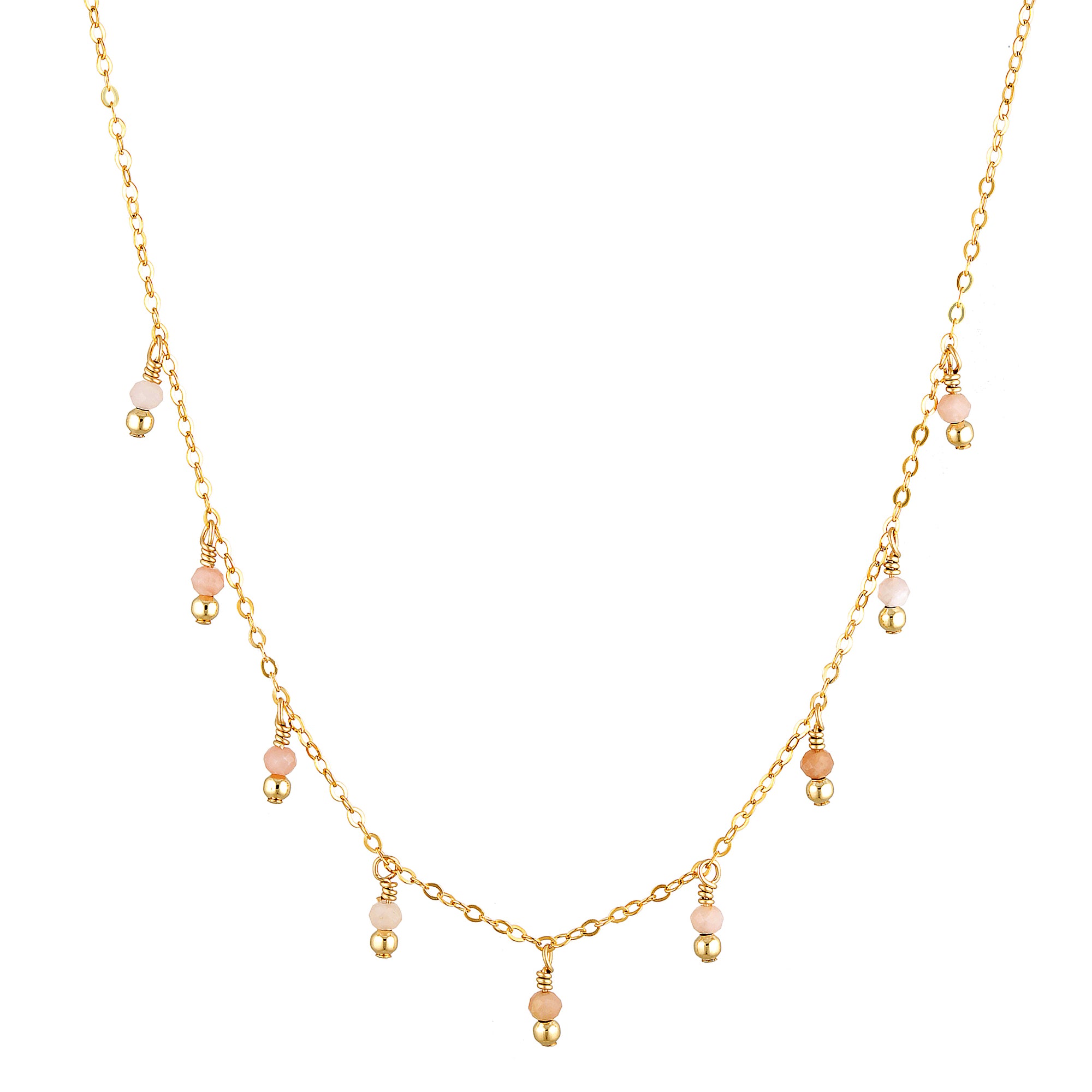 Rain Necklace Pink Peruvian Opal