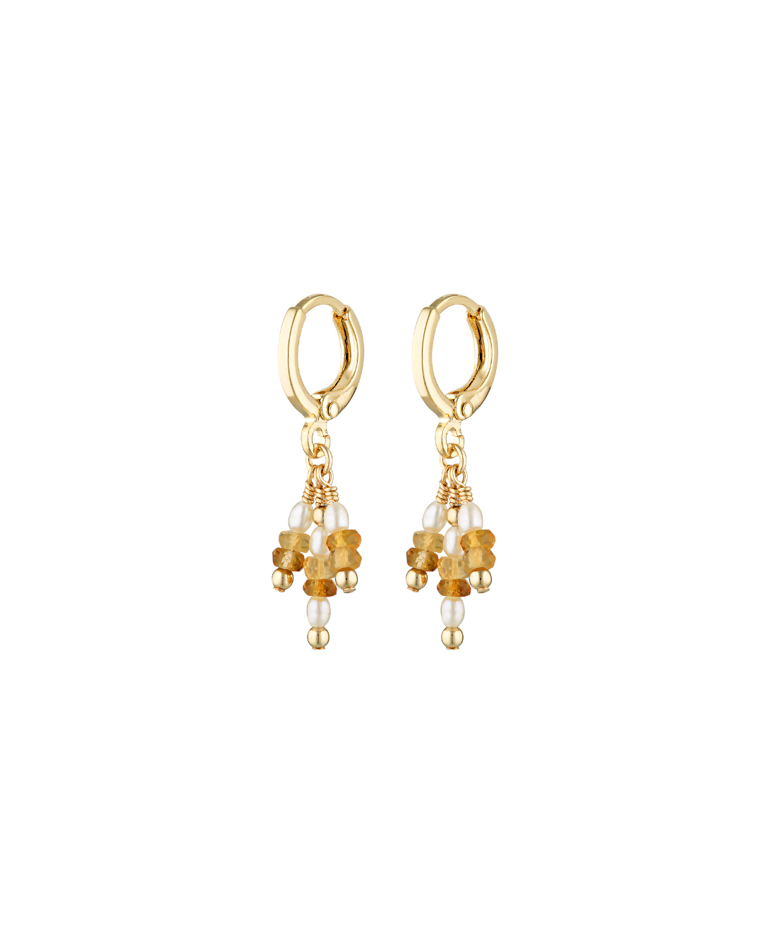 Anahi Earrings Citrine & Pearl