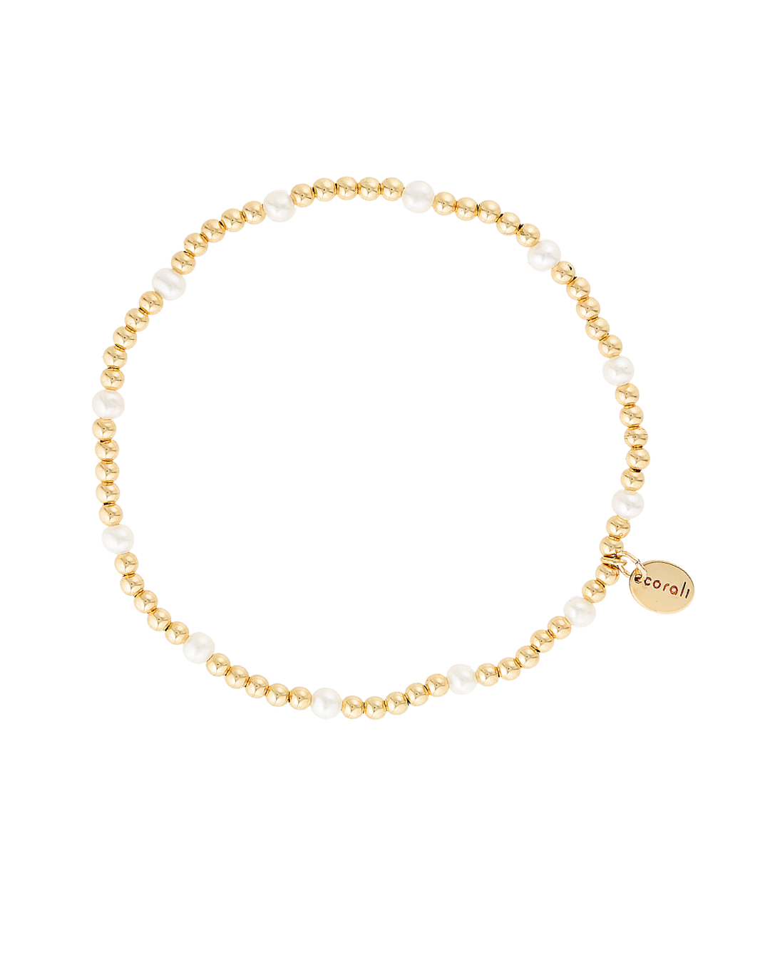 Gold beaded and pearl on a white background
