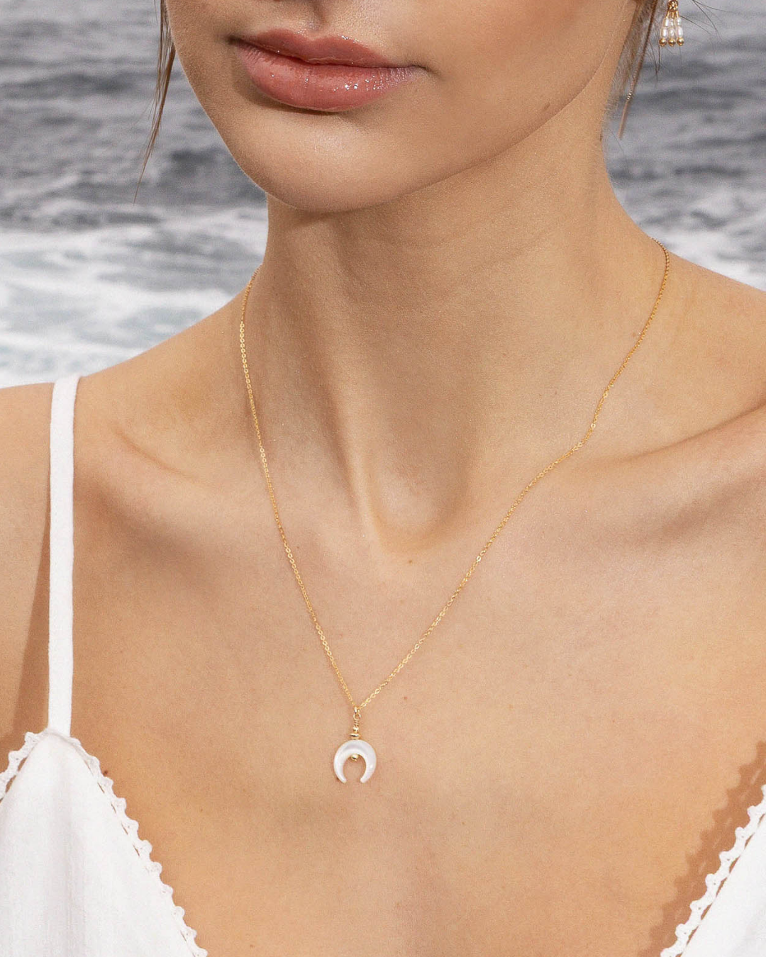 Petite Raye Necklace Pearl