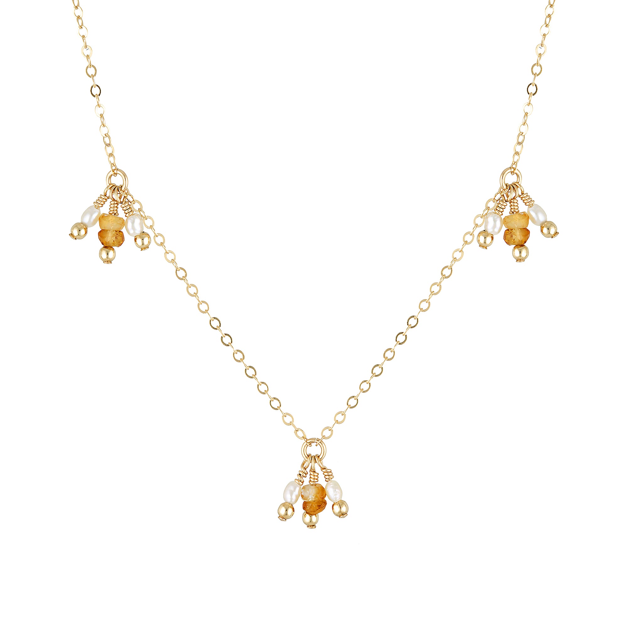 Joya Necklace Citrine & Pearl