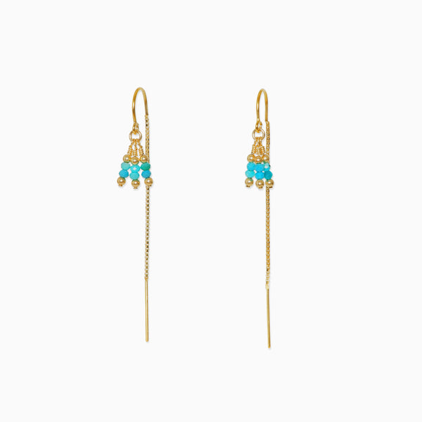 Rima Thread Earrings Turquoise Corali