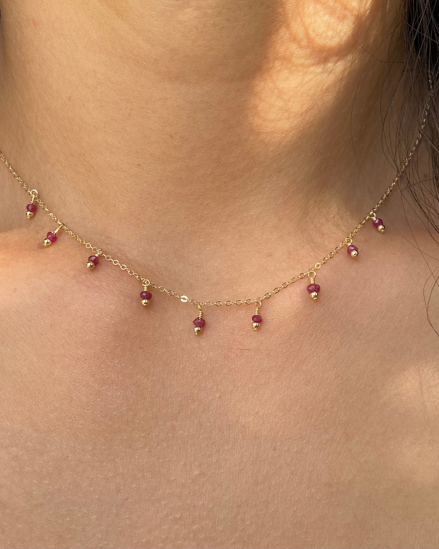 Rain Necklace Ruby