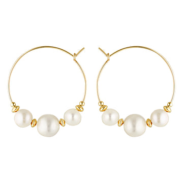 Bridal Aloha Hoops ~ Pearl