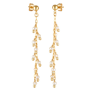 Bridal Cascade Earrings - Pearl