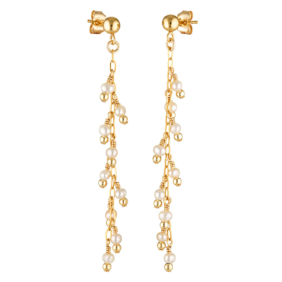 Bridal Cascade Earrings - Pearl