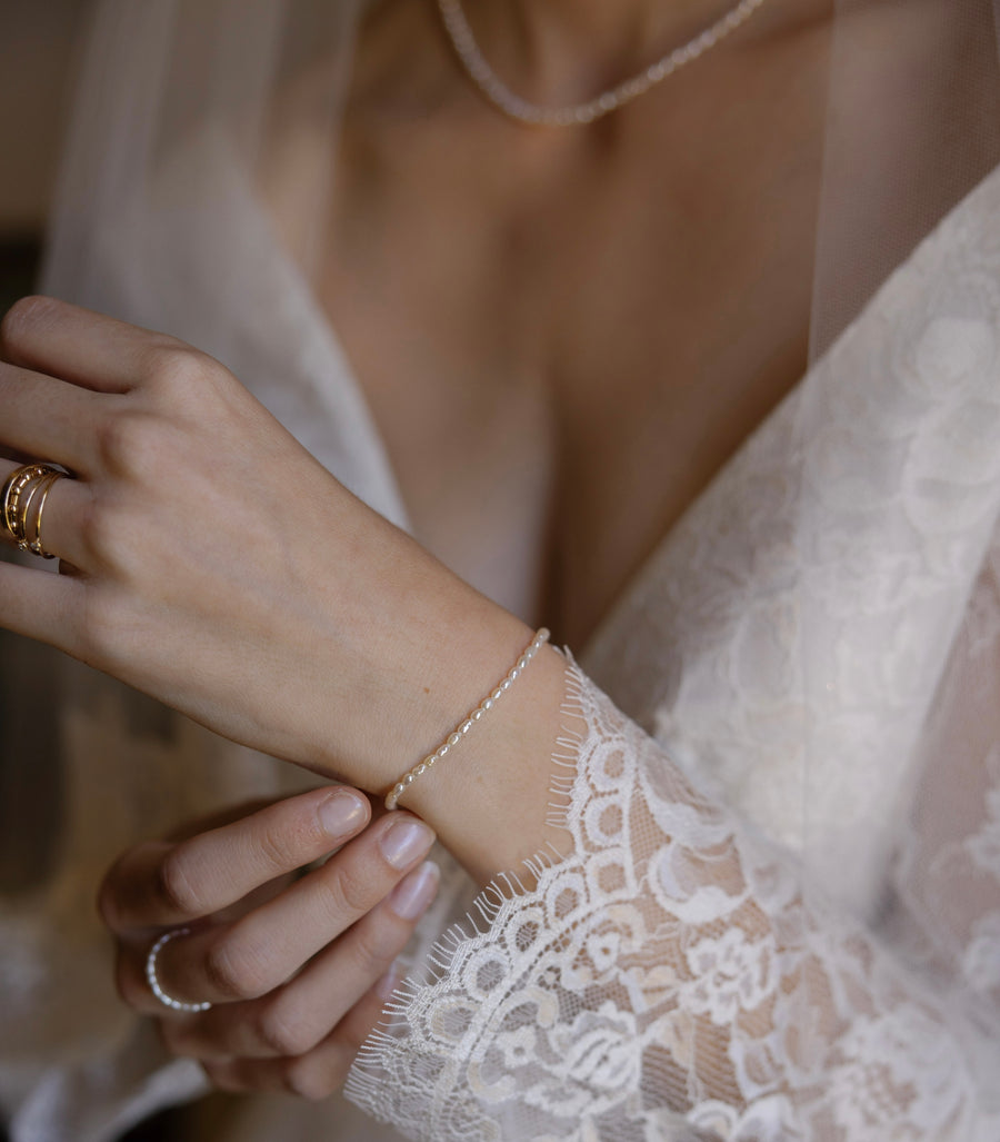 Bridal Samoa Bracelet ~ Gold & Pearls