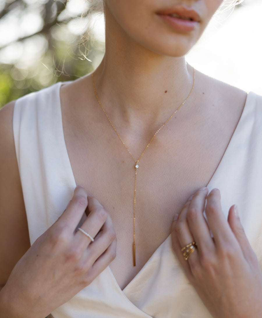 Bridal Emaline Lariat Necklace