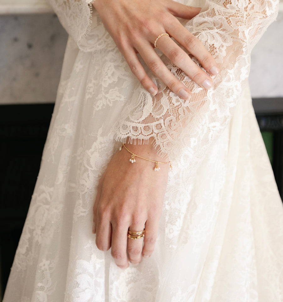 Bridal Cozumel Bracelet ~ Gold & Pearls