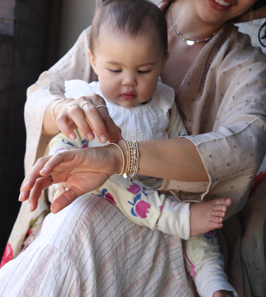 Jolie Bracelet ~ Pearl  & Pink Gems