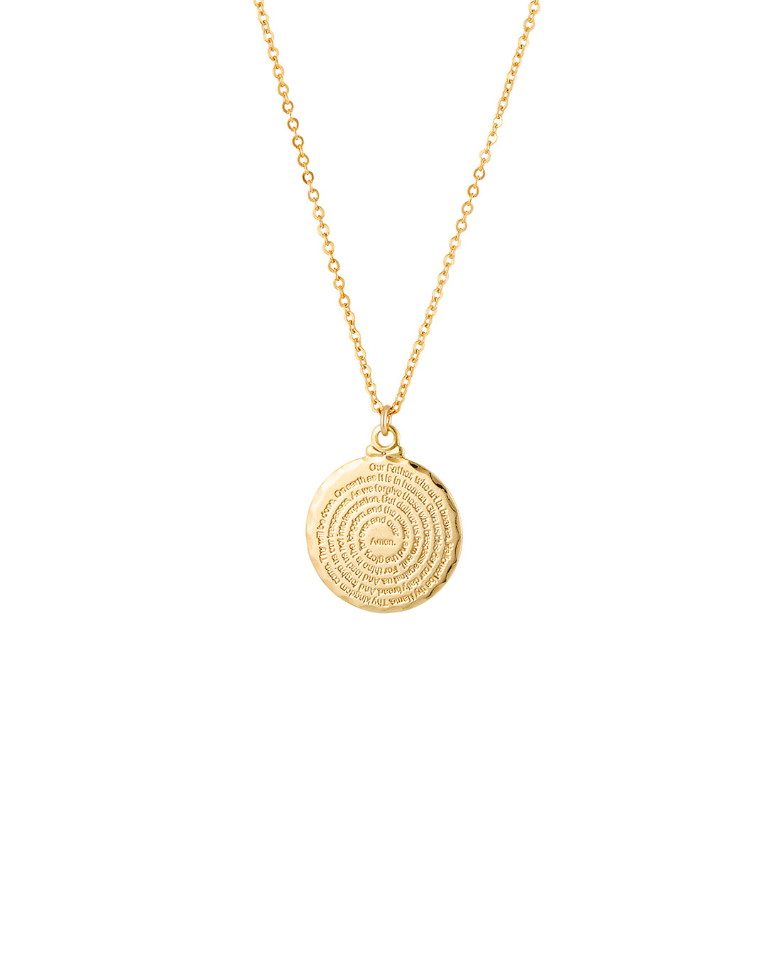 Gold necklace with a beautifully detailed coin pendant