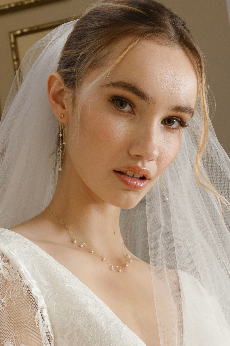 Bridal Larisse Earrings ~ Pearl