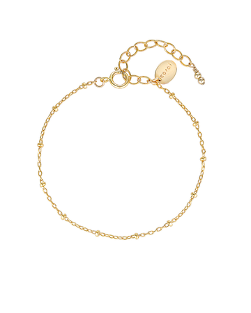 Gold chain bracelet on a white background