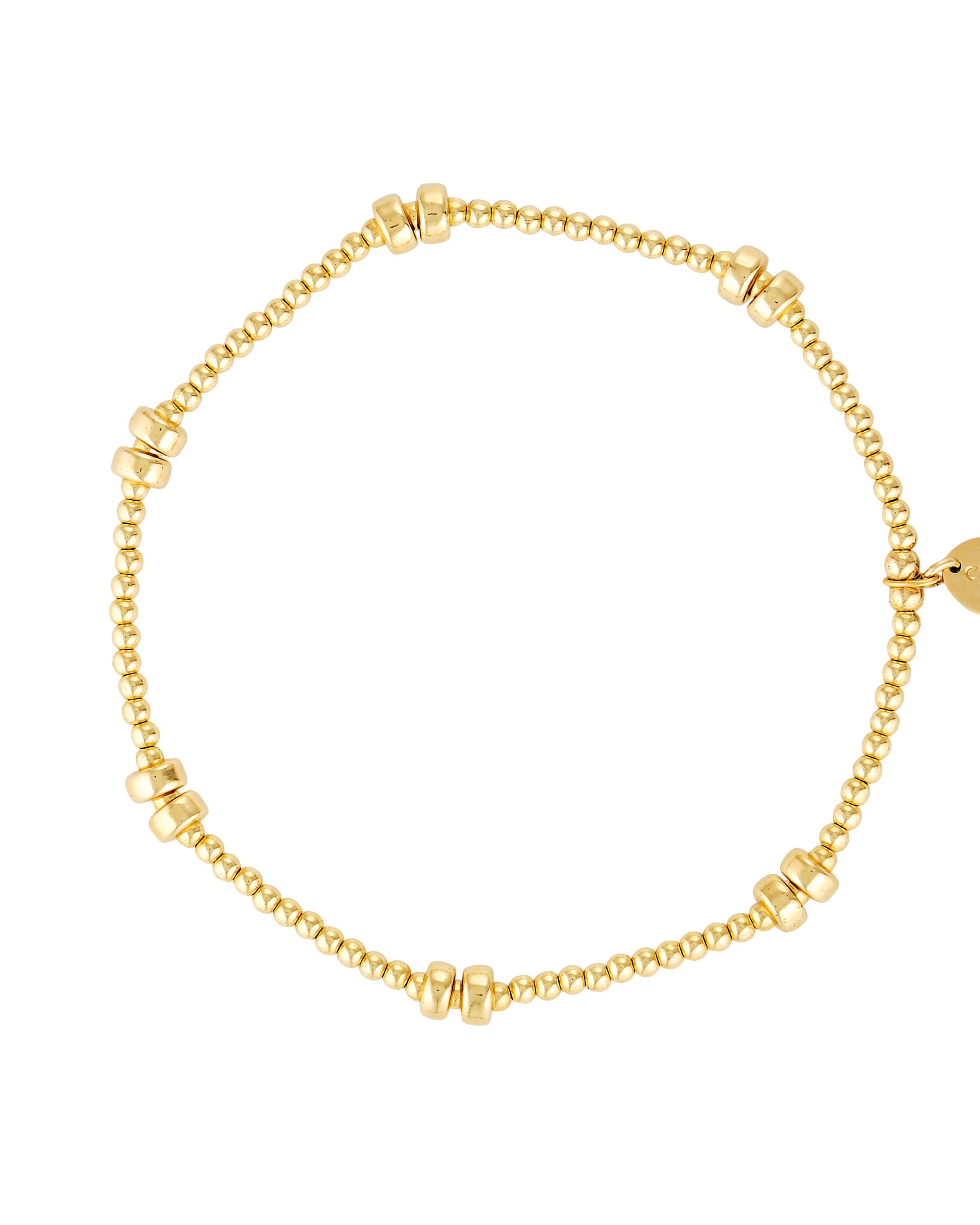 Gold bracelet on a white background