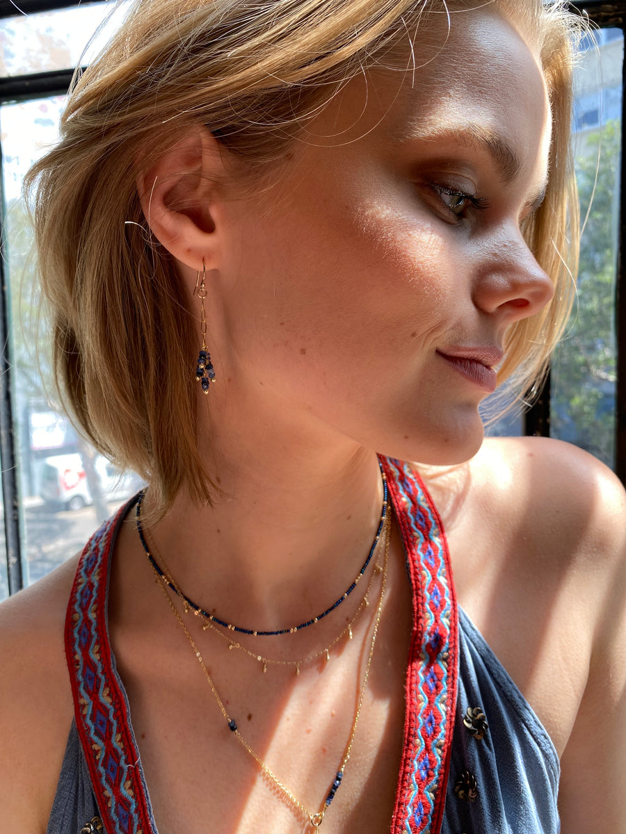 Grappa Earrings ~ Sapphire