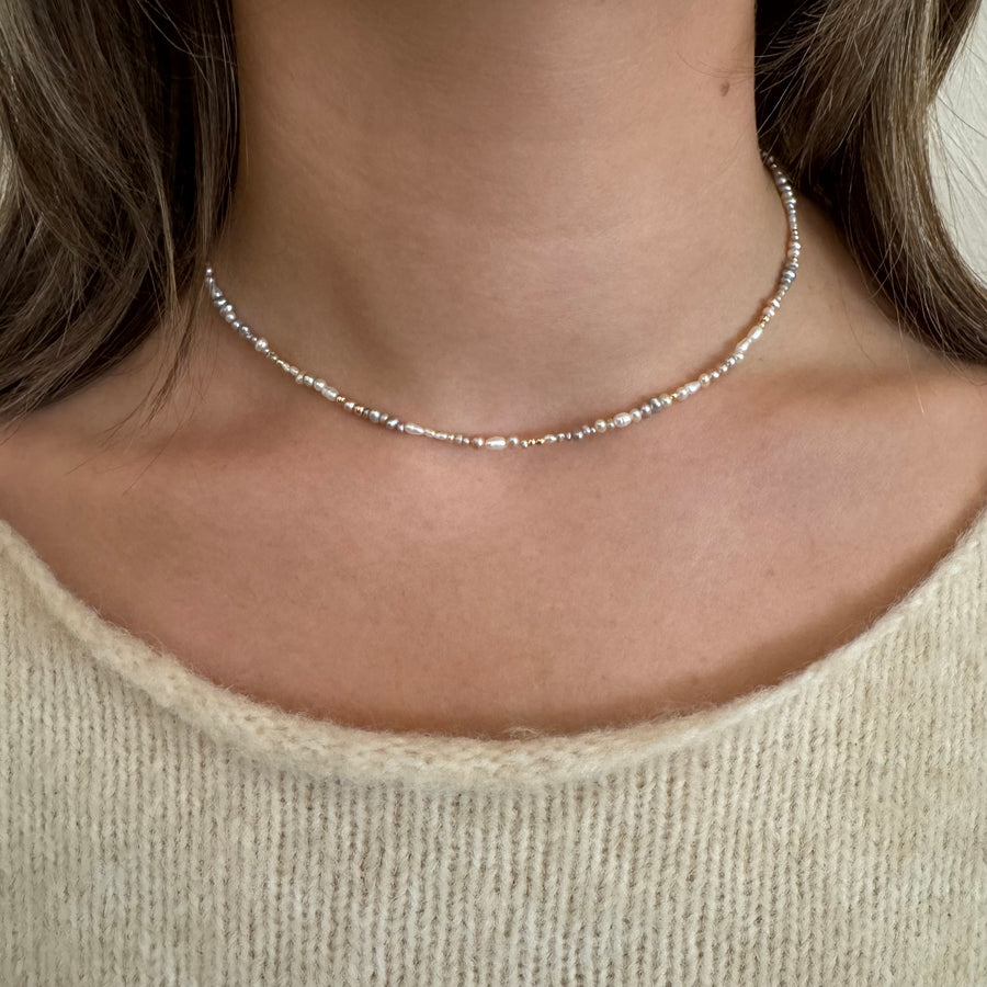 Rosa Choker Necklace ~ Pearl