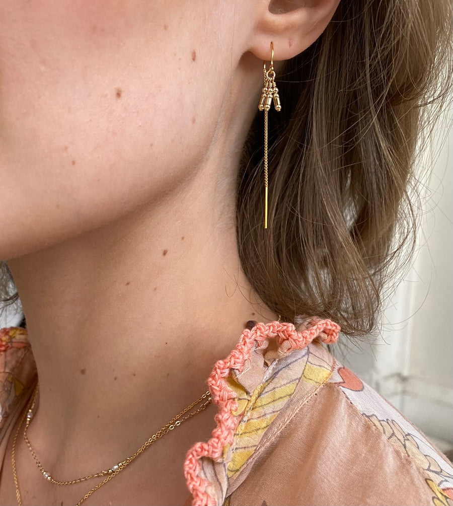 Rima Thread Earrings ~ Gold