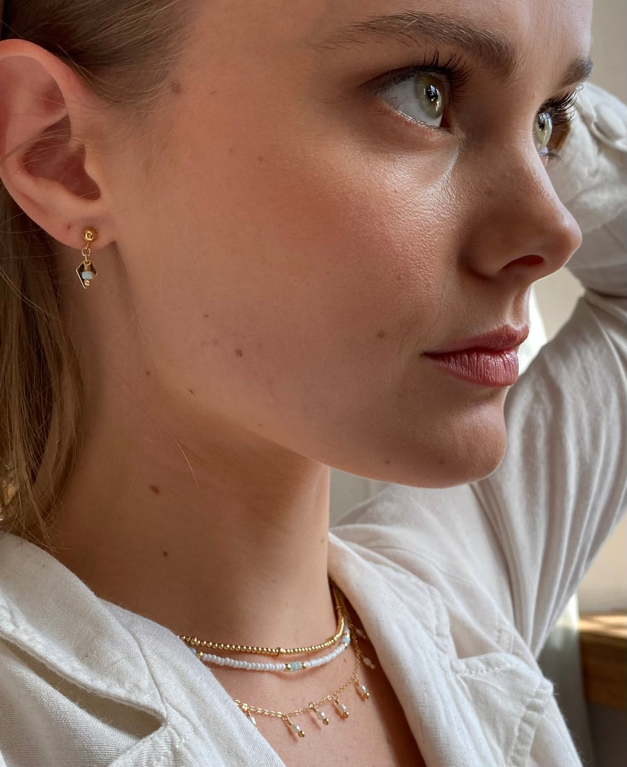 Evie Stud Earrings - Larimar