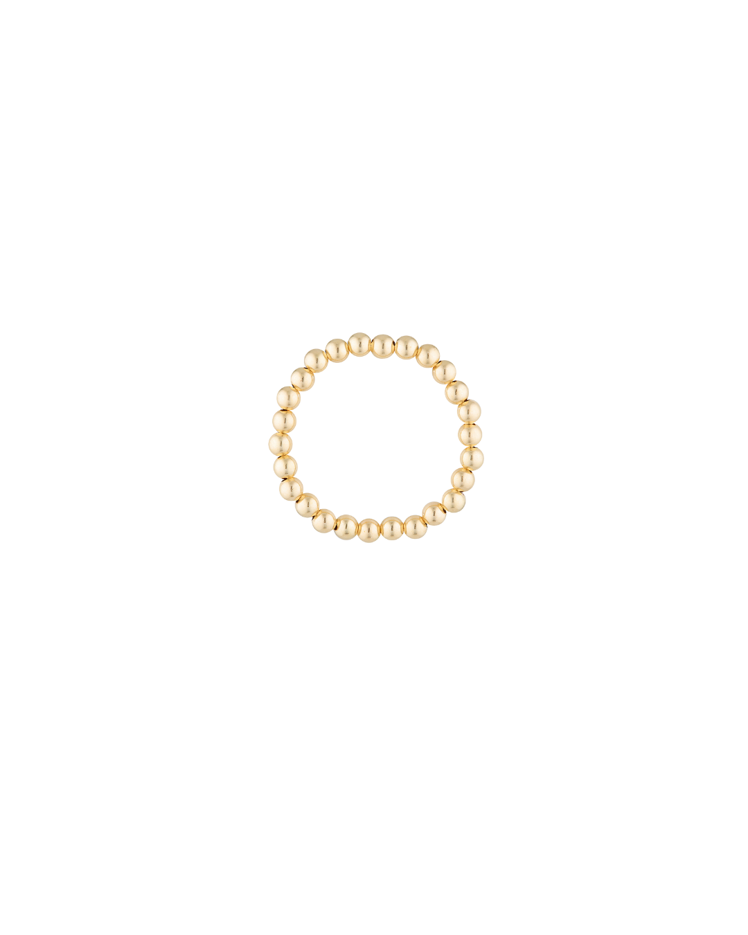 Gold beaded ring on a white background
