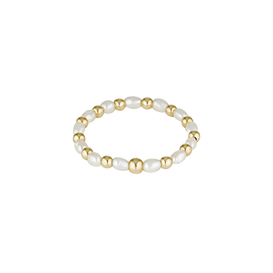 Bora Bora Ring - Pearl & Gold Bead