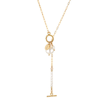 Tuxtla Lariat Necklace ~ Pearl