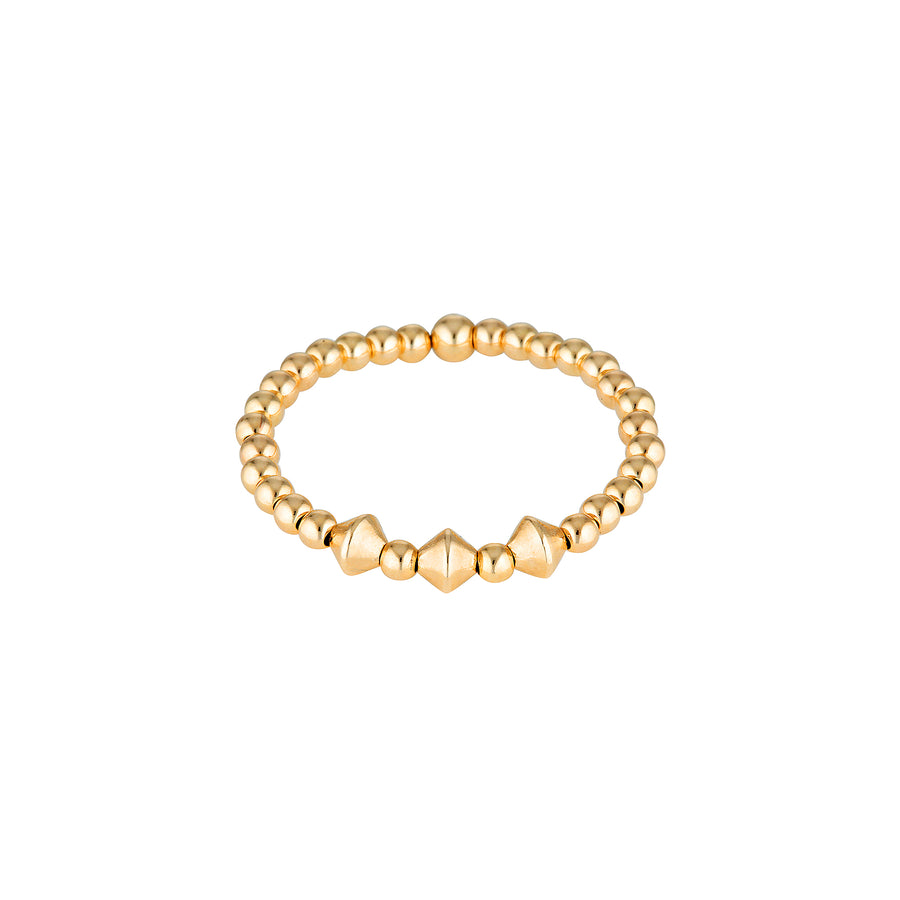 Gold Edgy Bead Ring