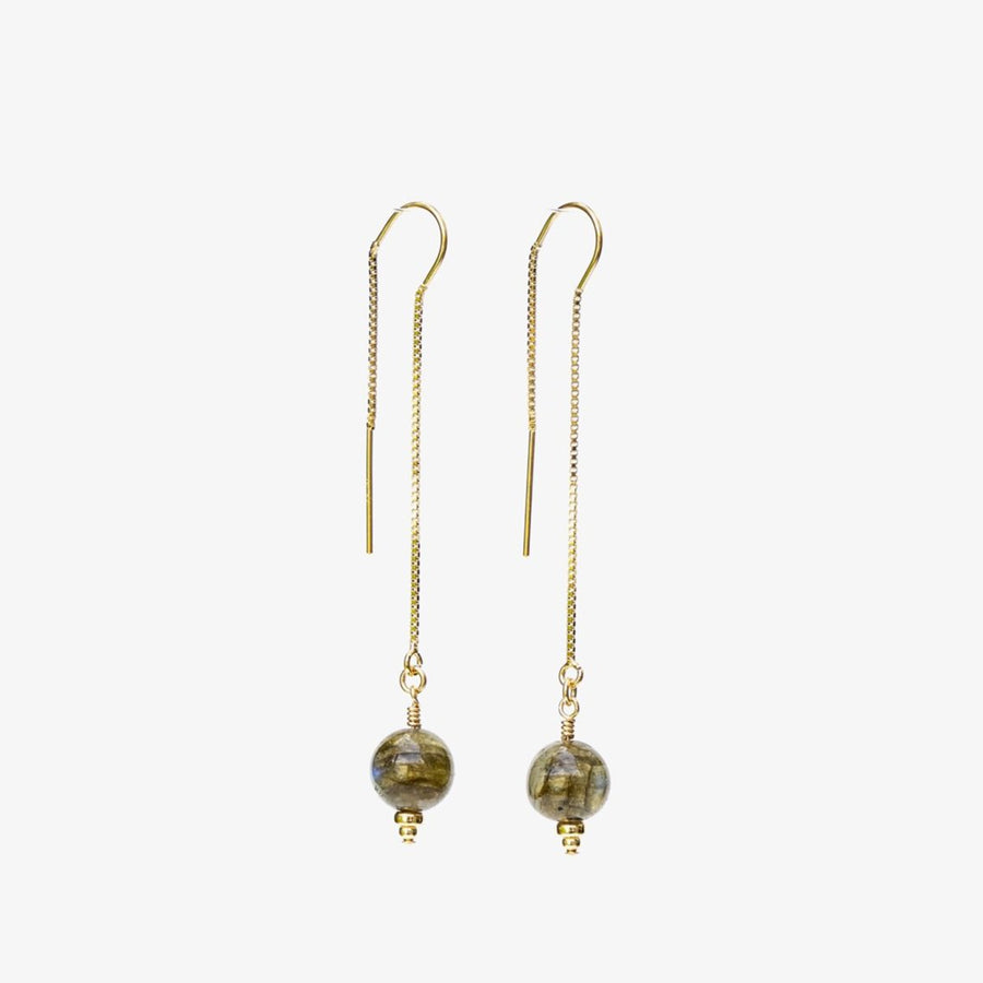 Delia Thread Earrings ~ Labradorite
