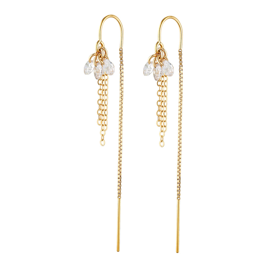 Monroe Tassel Thread Earrings ~ Cubic Zirconia