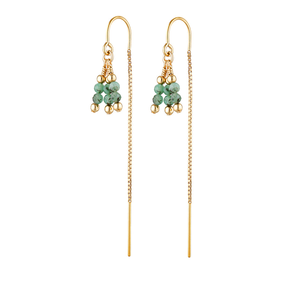 Rima Thread Earrings ~ Emerald