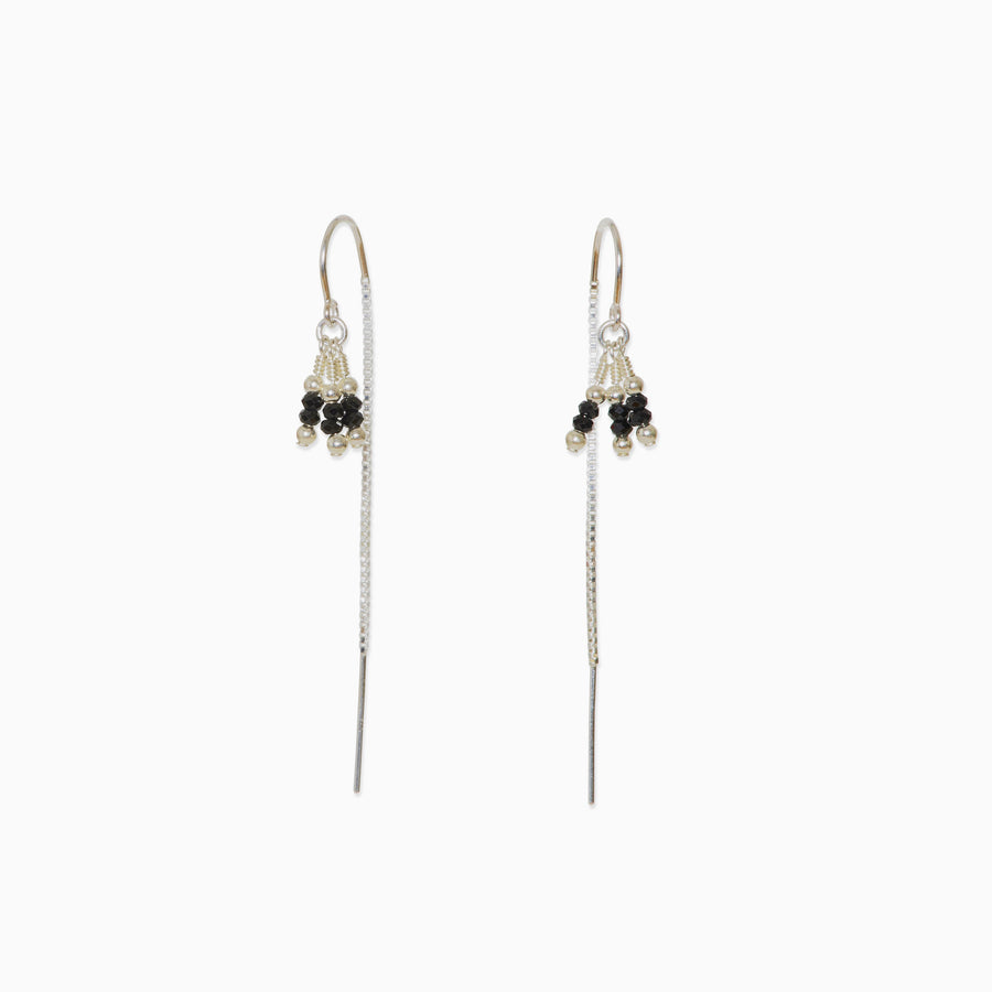 Rima Thread Earrings ~ Black Spinel