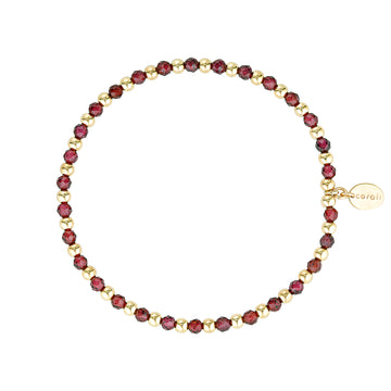 Scarlet Gemstone Bracelet - Gold & Garnet