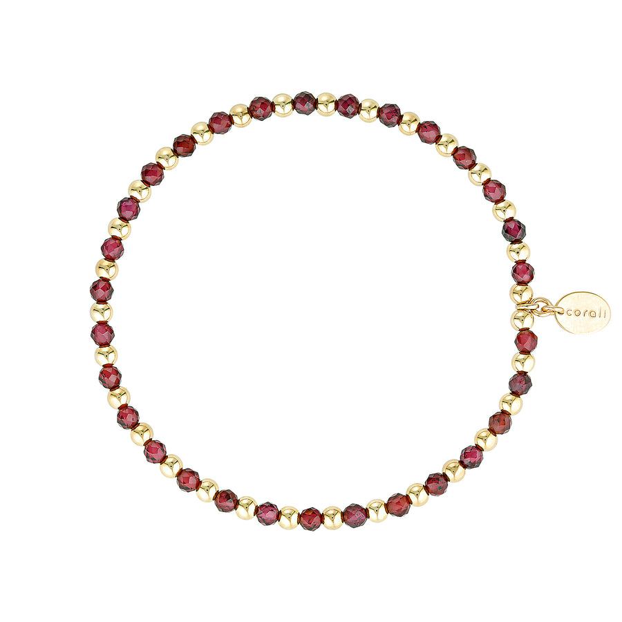 Scarlet Gemstone Bracelet - Gold & Garnet