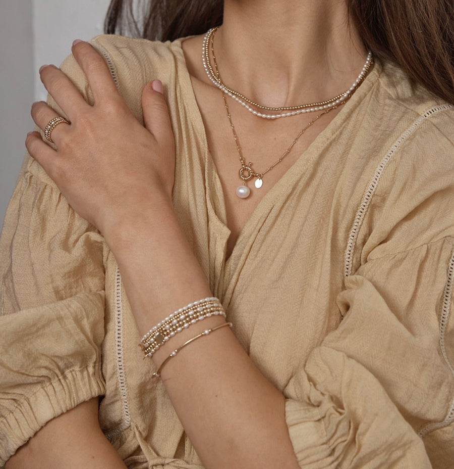 Antigua Bracelet ~ Gold & Pearls