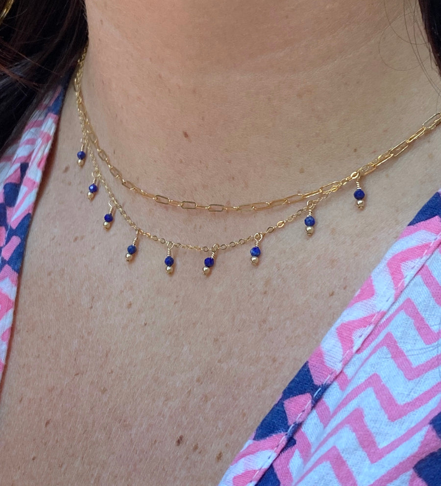 Rain Choker Necklace ~ Lapis Lazuli