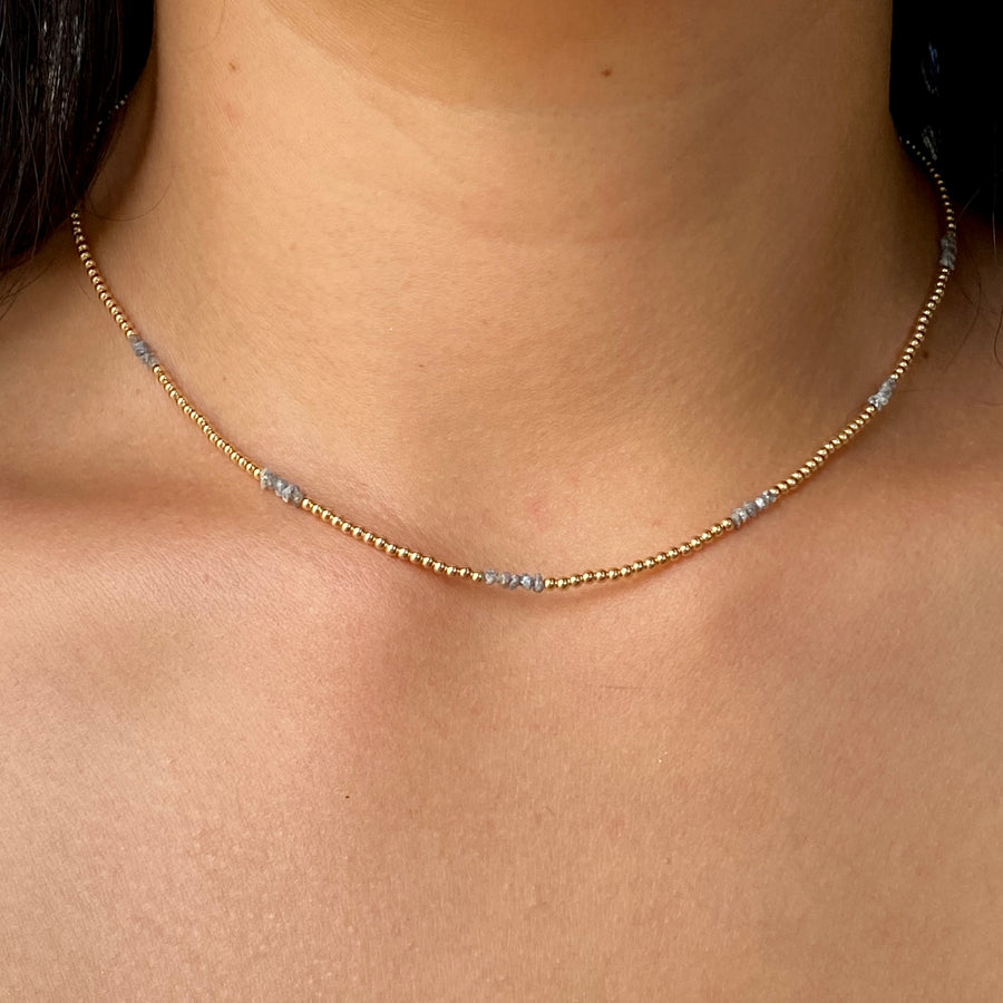 Savoy Choker Necklace ~ Raw Diamond