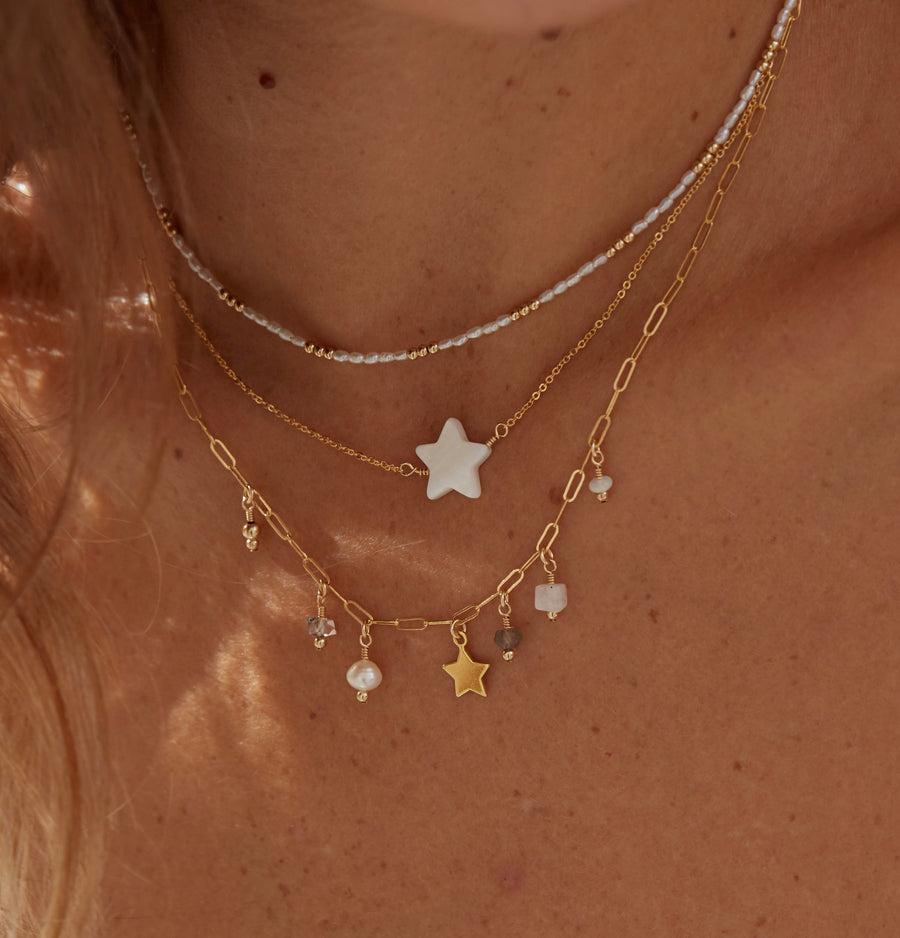 Blanca Star Necklace ~ Mother of Pearl