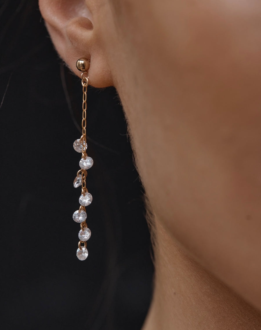 Monroe Drop Stud Earrings ~ Cubic Zirconia