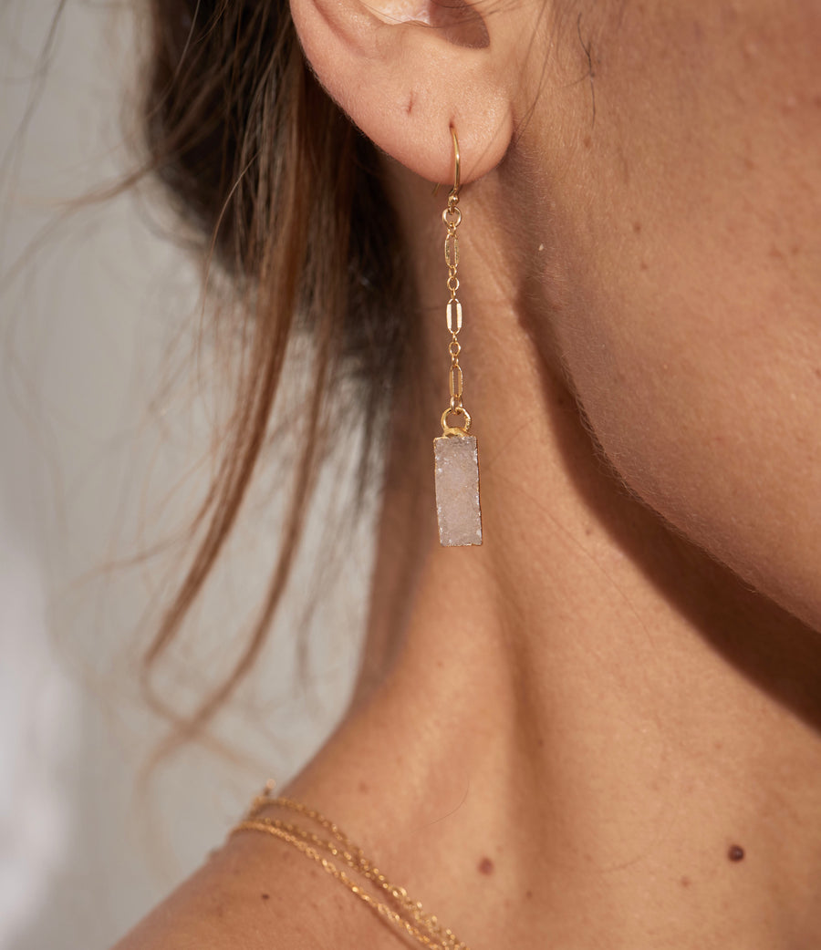 Iman Druzy Earrings ~ Agate