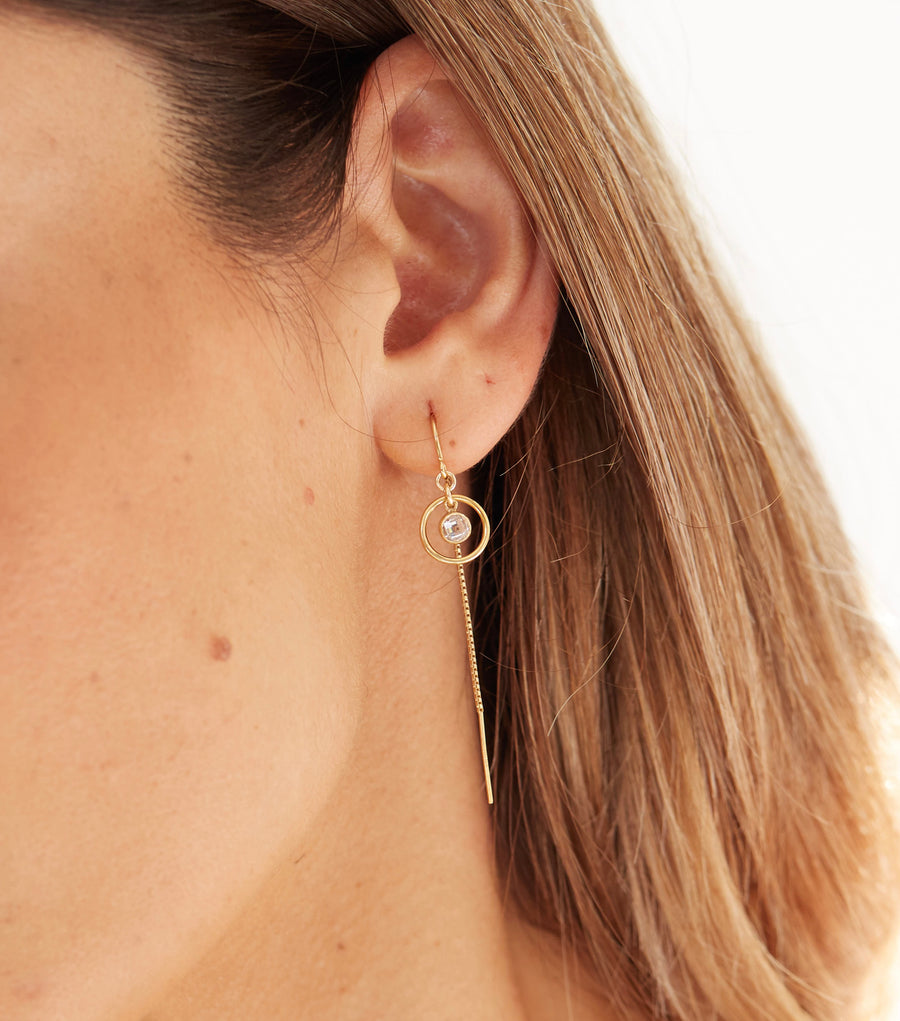 Romi Thread Earrings ~ Cubic Zirconia