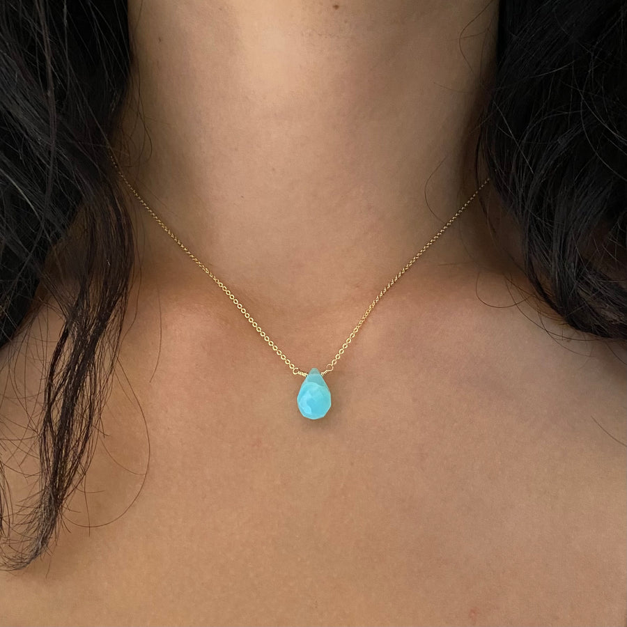 Ava Necklace ~ Blue Peruvian Opal