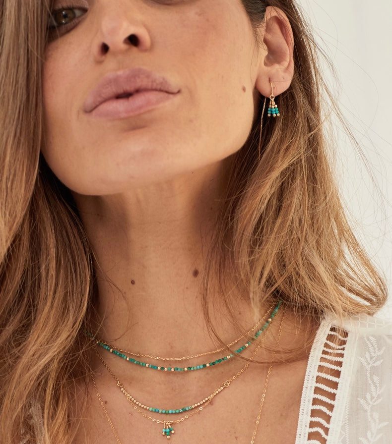 Rima Thread Earrings ~ Turquoise