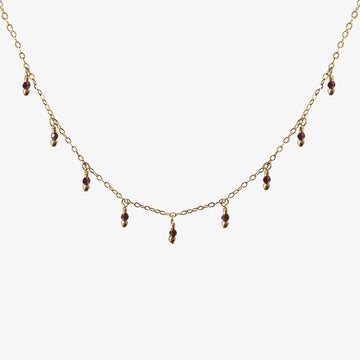 Rain Choker Necklace ~ Garnet